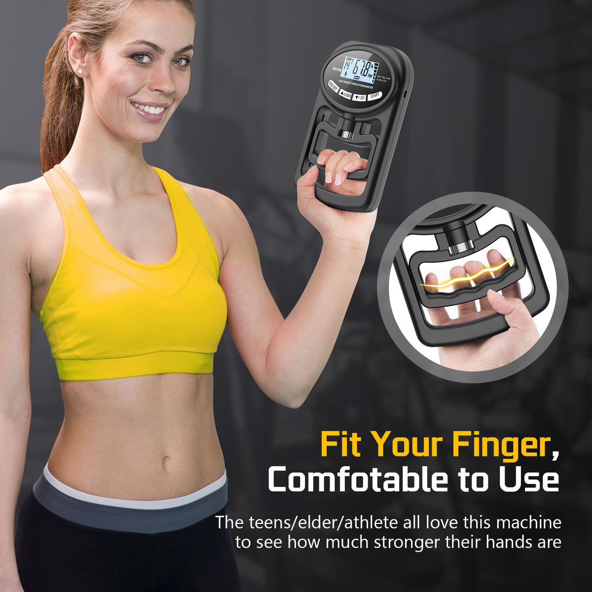 Hand Dynamometer Grip Strength Trainer - Electronic Hand Grip Strength ...